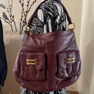LAUREN Ralph Lauren Burgundy Brown leather hobo bag